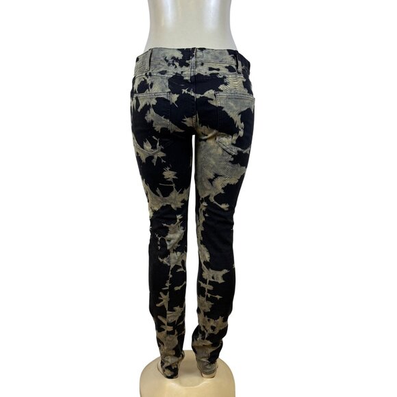 Current/Elliott Womens Black/Brown Cotton Elastane Tie-Dye Skinny Jeans Size 28 - Picture 5 of 11
